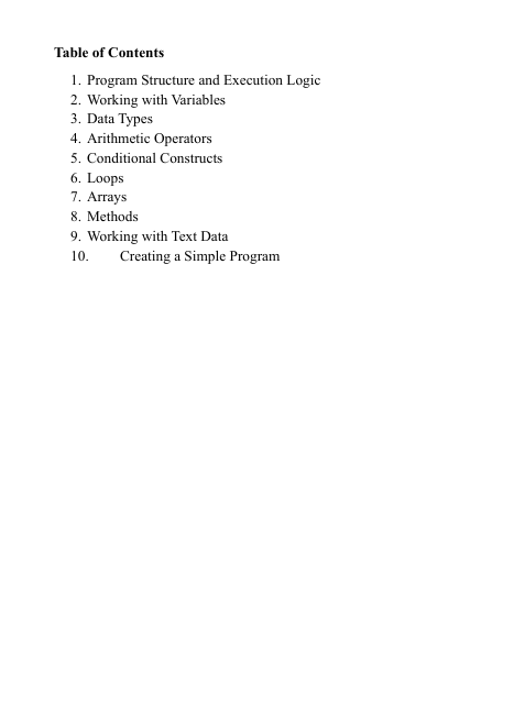 Introduction to Java Programming course description 'Basic Java'